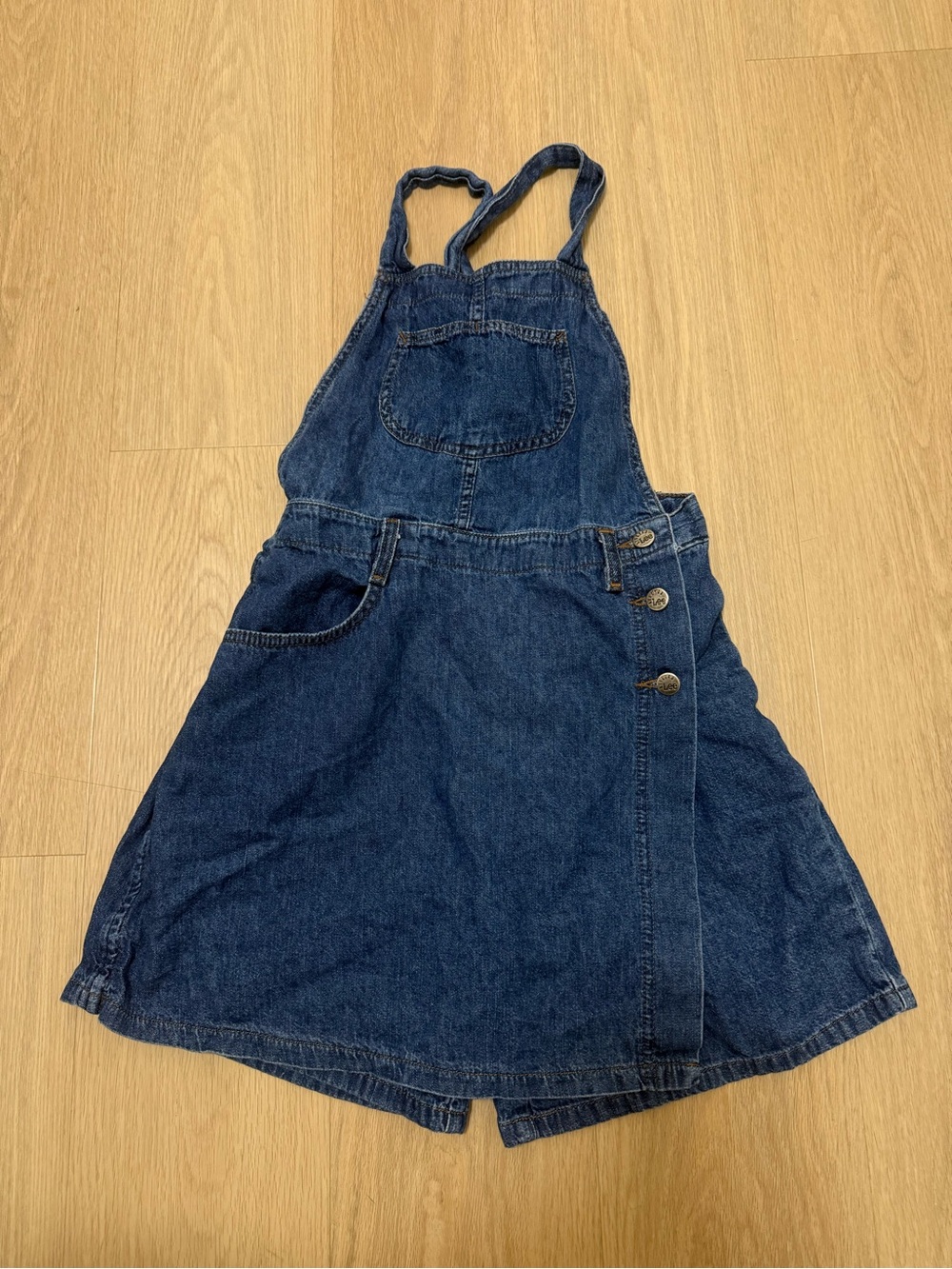Vintage Lee Dark Blue Denim Overalls Skorts size Small
